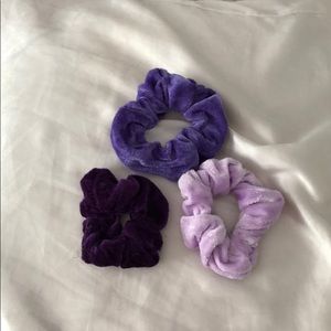 purple velvet scrunchies